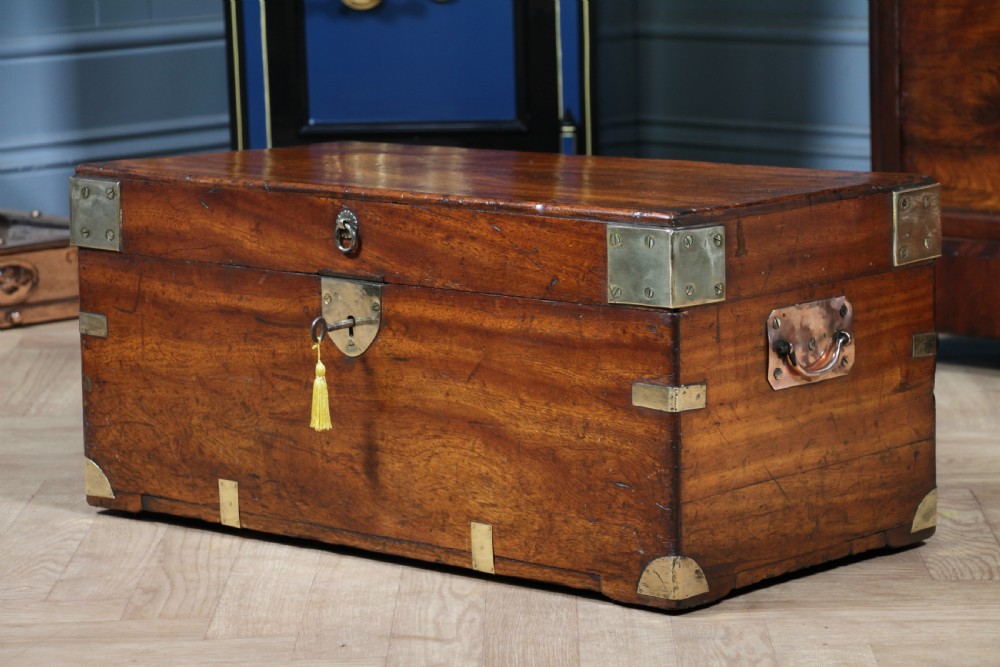 Victorian Military Camphor Wood Campaign Chest With Key View XVIII