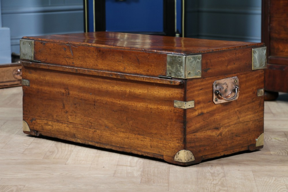 Victorian Military Camphor Wood Campaign Chest With Key View XX