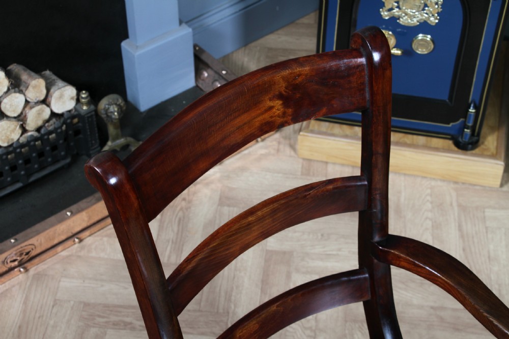 Antique Original Victorian Beech & Elm Ladder Back Fireside Farmhouse Chair View VIII