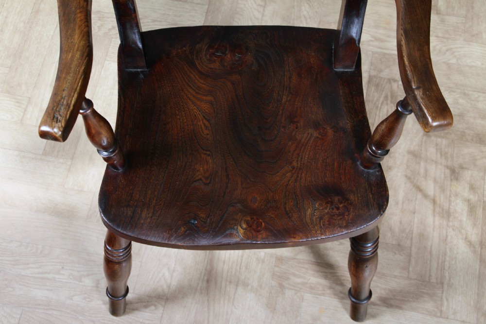 Antique Original Victorian Beech & Elm Ladder Back Fireside Farmhouse Chair View XI