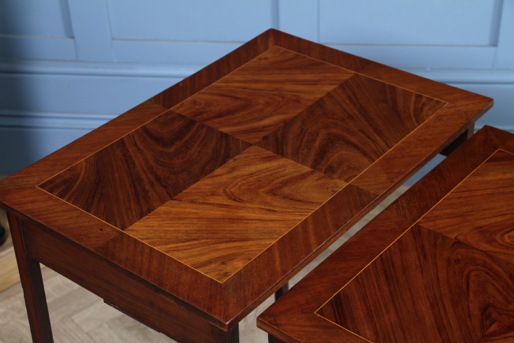 Antique 19th Century French Louis Phillipe Nest of Four Solid Kingwood Inlaid Tables View IV