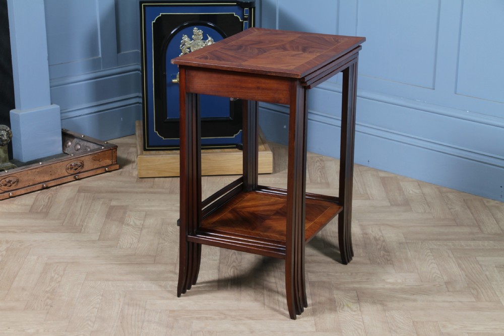 Antique 19th Century French Louis Phillipe Nest of Four Solid Kingwood Inlaid Tables View XII