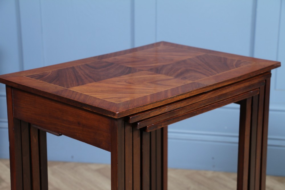 Antique 19th Century French Louis Phillipe Nest of Four Solid Kingwood Inlaid Tables View XX