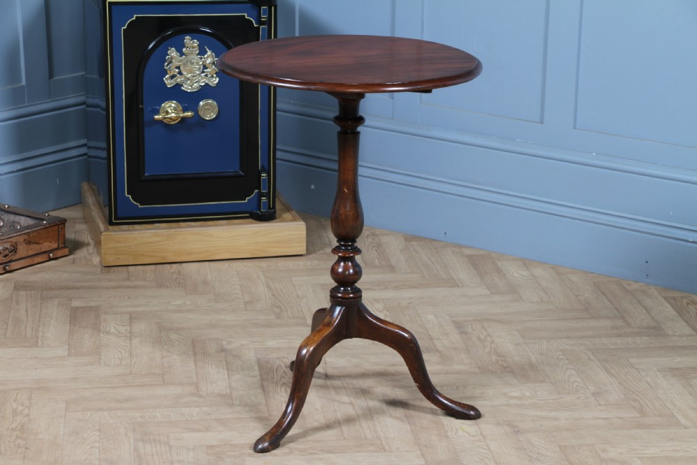 Original Antique Victorian Mahogany Tilt Top Tripod Wine Table C1850 View V
