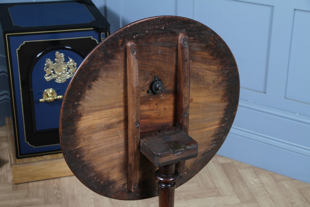 Original Antique Victorian Mahogany Tilt Top Tripod Wine Table C1850 View VI