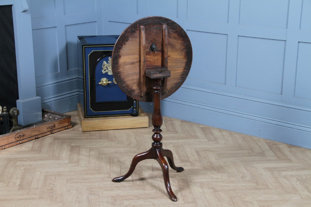 Original Antique Victorian Mahogany Tilt Top Tripod Wine Table C1850 View VII