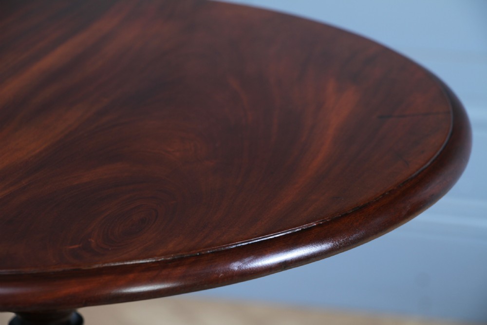 Original Antique Victorian Mahogany Tilt Top Tripod Wine Table C1850 View XII