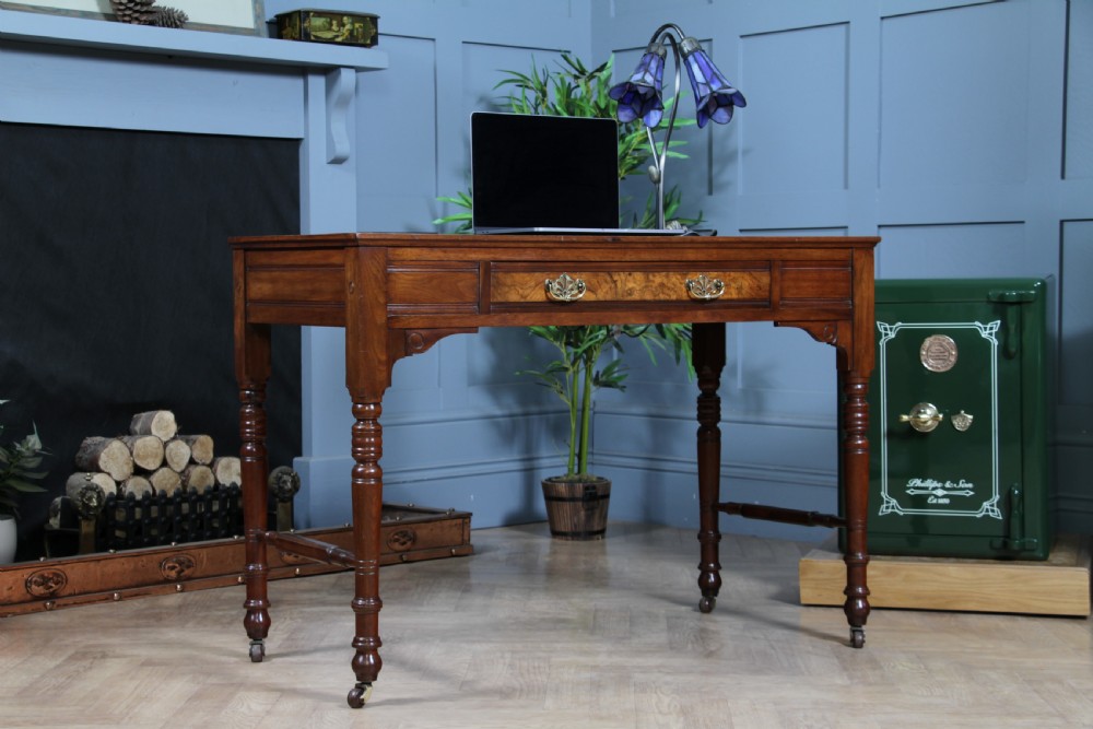 Antique Edwardian Walnut Ladies Leather Top Writing Desk C1890 View II