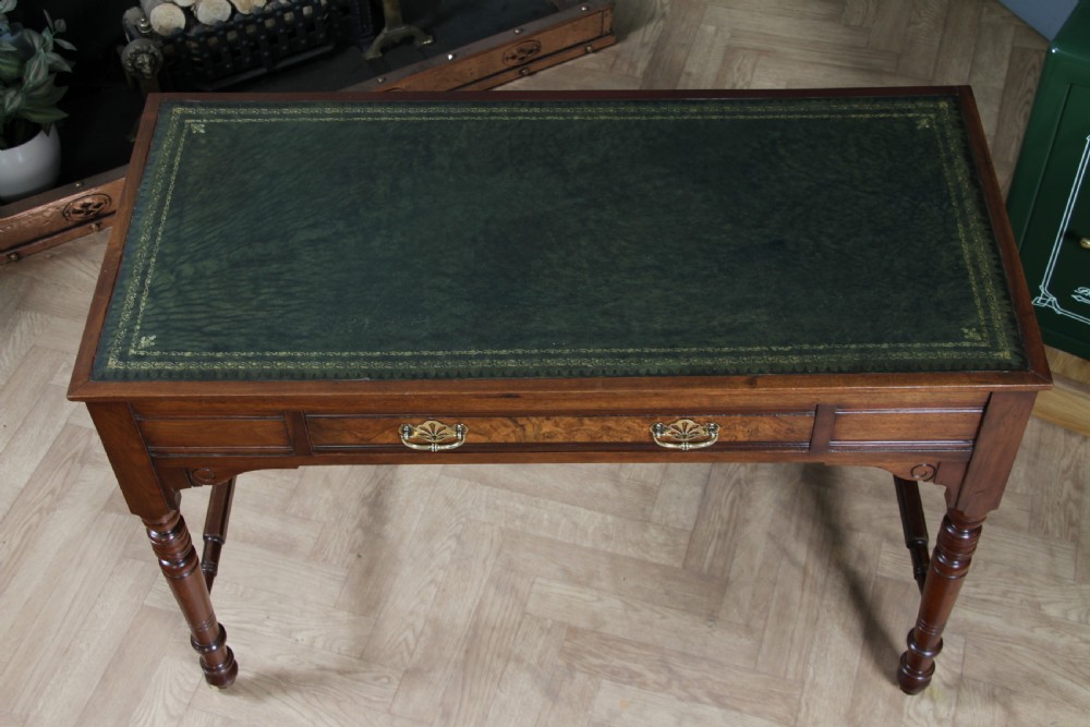 Antique Edwardian Walnut Ladies Leather Top Writing Desk C1890 View VI