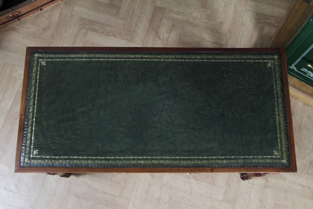 Antique Edwardian Walnut Ladies Leather Top Writing Desk C1890 View VII