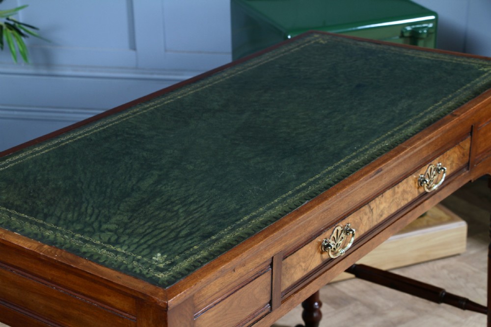 Antique Edwardian Walnut Ladies Leather Top Writing Desk C1890 View IX