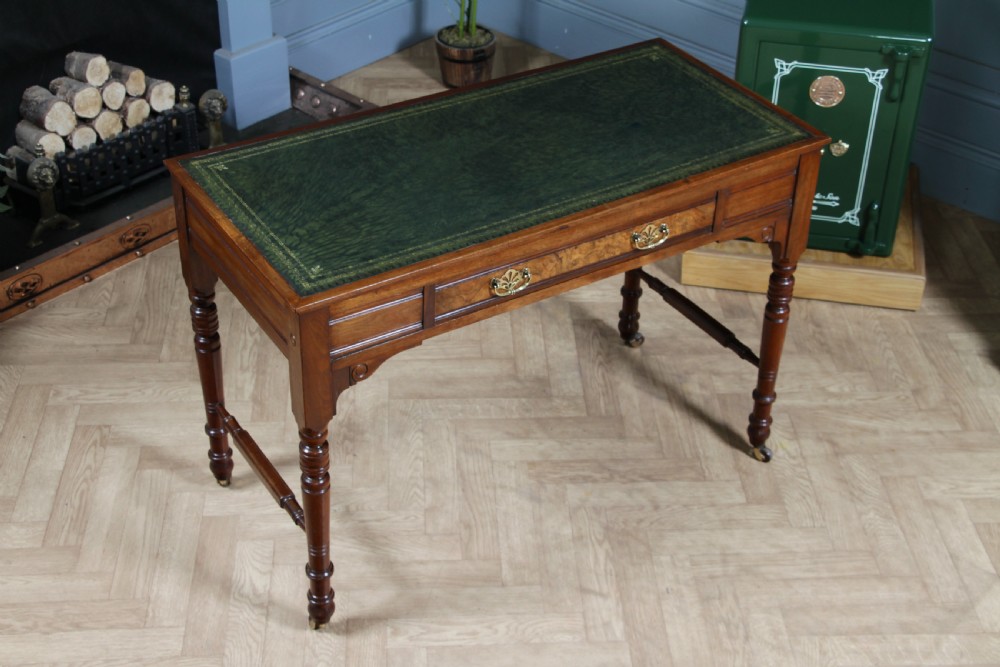 Antique Edwardian Walnut Ladies Leather Top Writing Desk C1890 View XI