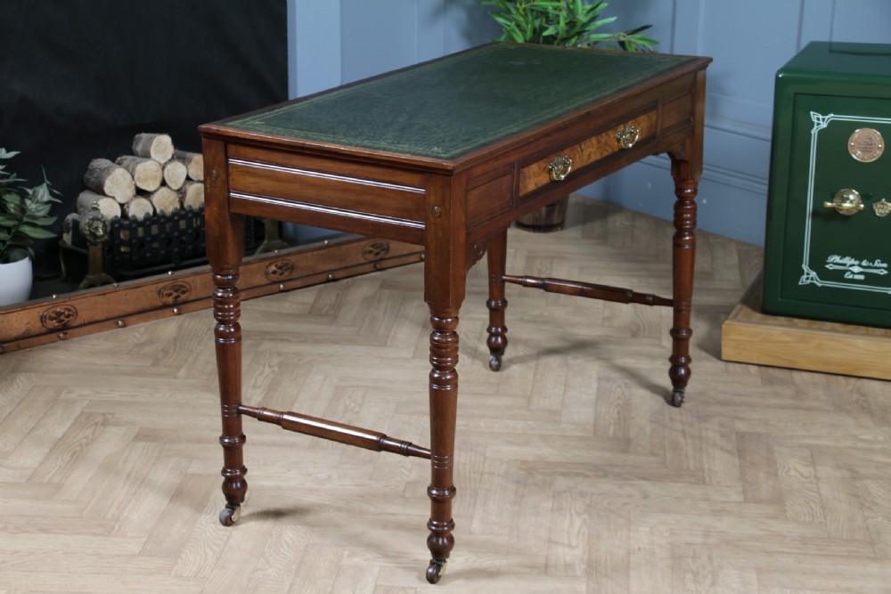 Antique Edwardian Walnut Ladies Leather Top Writing Desk C1890 View XVI