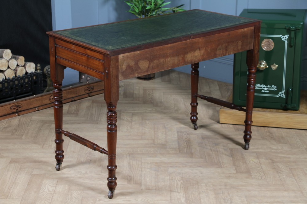 Antique Edwardian Walnut Ladies Leather Top Writing Desk C1890 View XVII