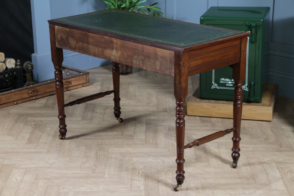 Antique Edwardian Walnut Ladies Leather Top Writing Desk C1890 View XVIII
