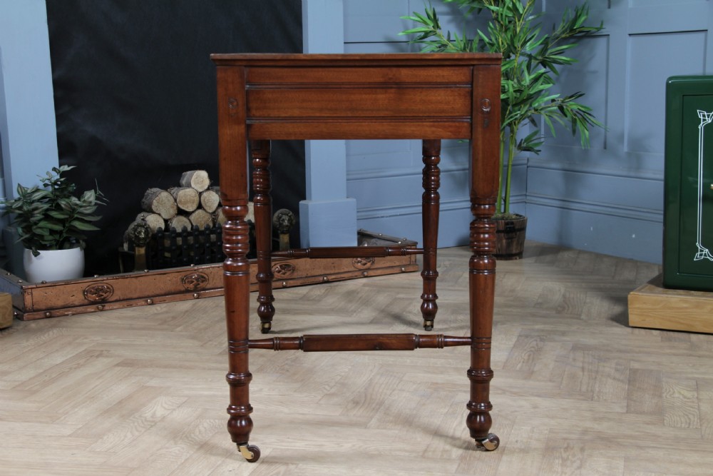 Antique Edwardian Walnut Ladies Leather Top Writing Desk C1890 View XIX
