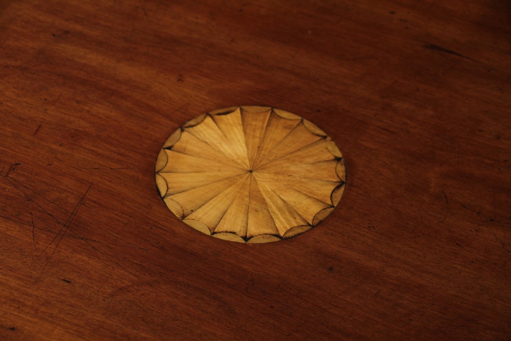 Antique Edwardian Mahogany Inlaid Octagonal Occasional Hall Lamp Table View V