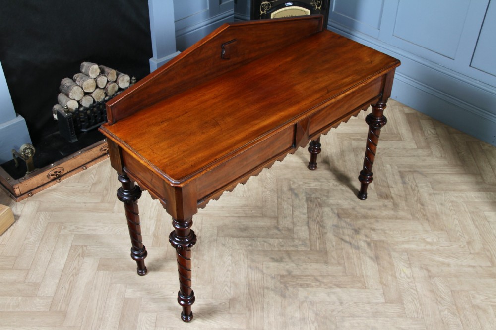 Antique Victorian Mahogany Serving Table With Hidden Side Drawer C1880 View IV