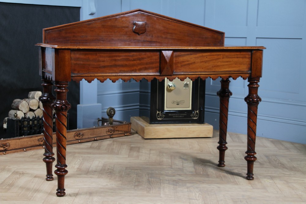Antique Victorian Mahogany Serving Table With Hidden Side Drawer C1880 View V