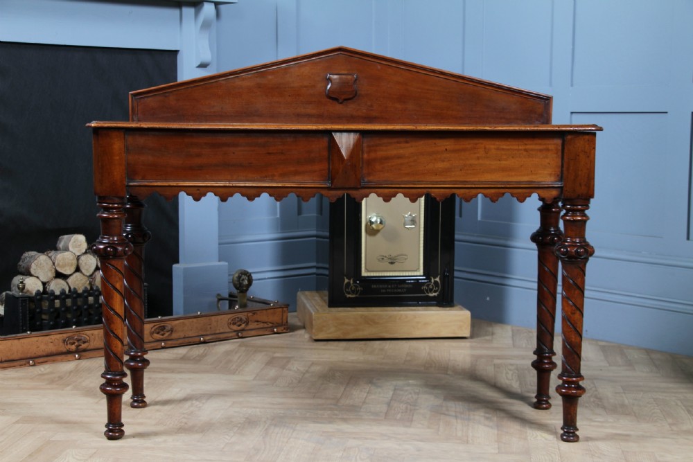Antique Victorian Mahogany Serving Table With Hidden Side Drawer C1880 View VI