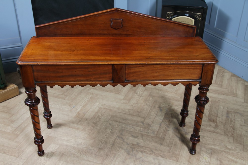 Antique Victorian Mahogany Serving Table With Hidden Side Drawer C1880 View VII