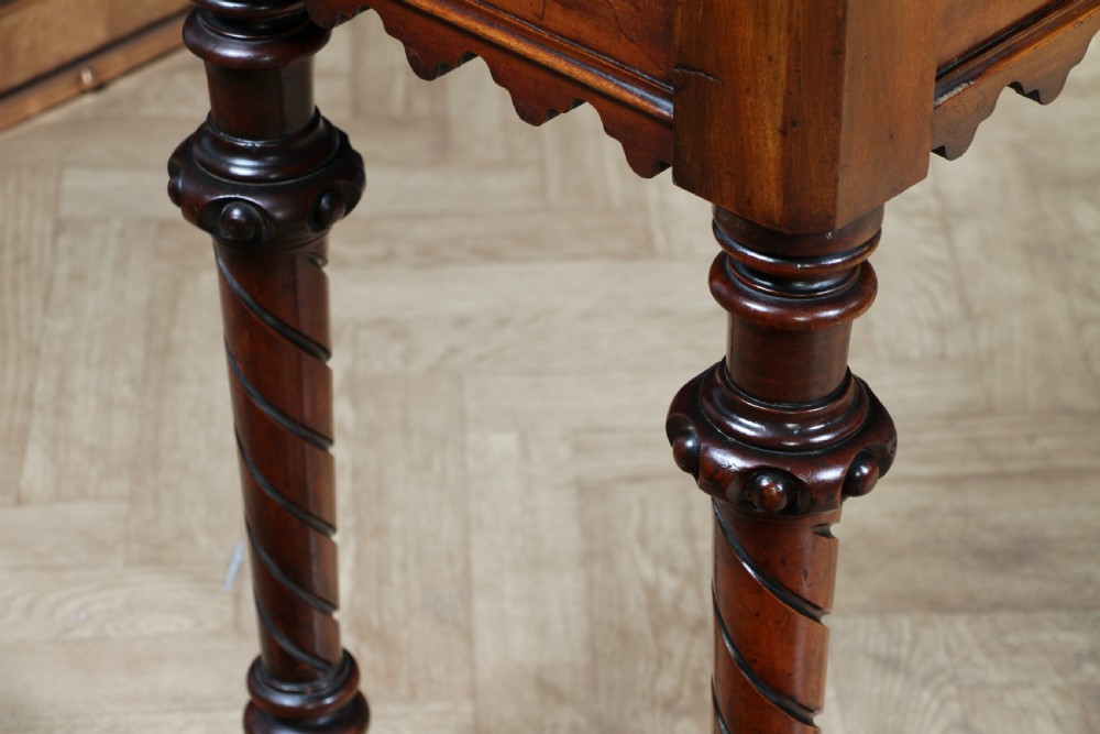 Antique Victorian Mahogany Serving Table With Hidden Side Drawer C1880 View VIII