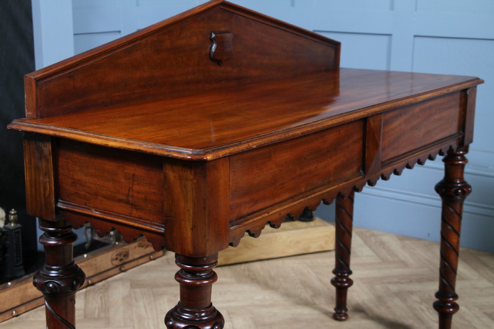 Antique Victorian Mahogany Serving Table With Hidden Side Drawer C1880 View IX