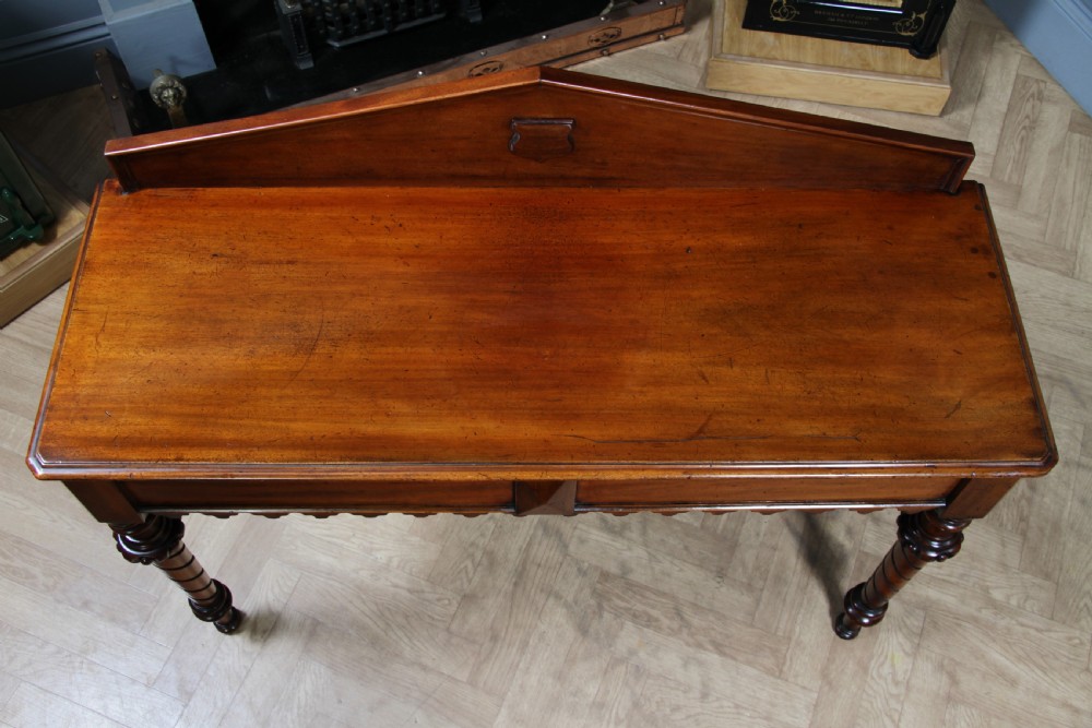 Antique Victorian Mahogany Serving Table With Hidden Side Drawer C1880 View X