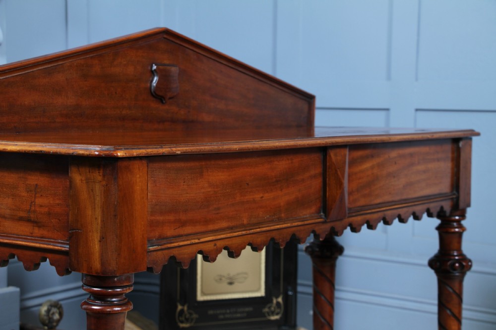 Antique Victorian Mahogany Serving Table With Hidden Side Drawer C1880 View XI