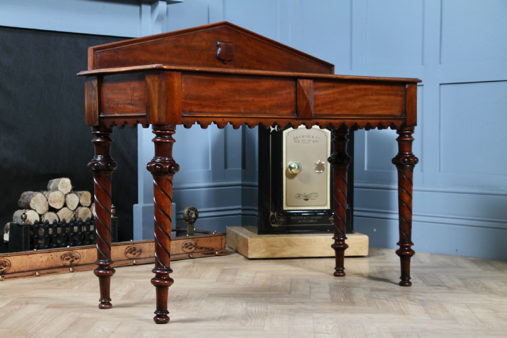 Antique Victorian Mahogany Serving Table With Hidden Side Drawer C1880 View XII