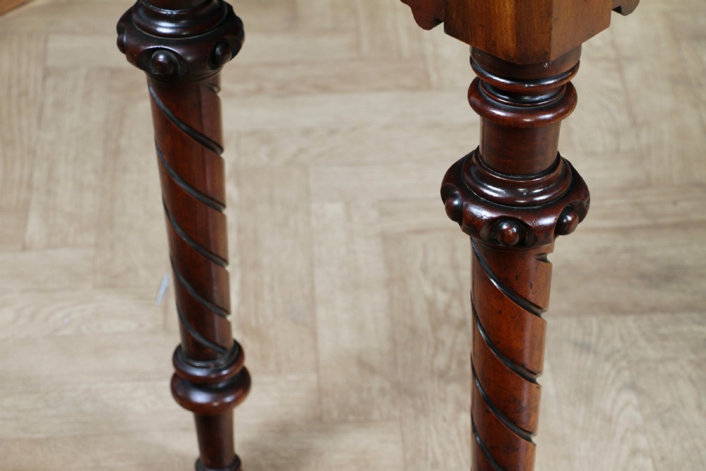 Antique Victorian Mahogany Serving Table With Hidden Side Drawer C1880 View XV
