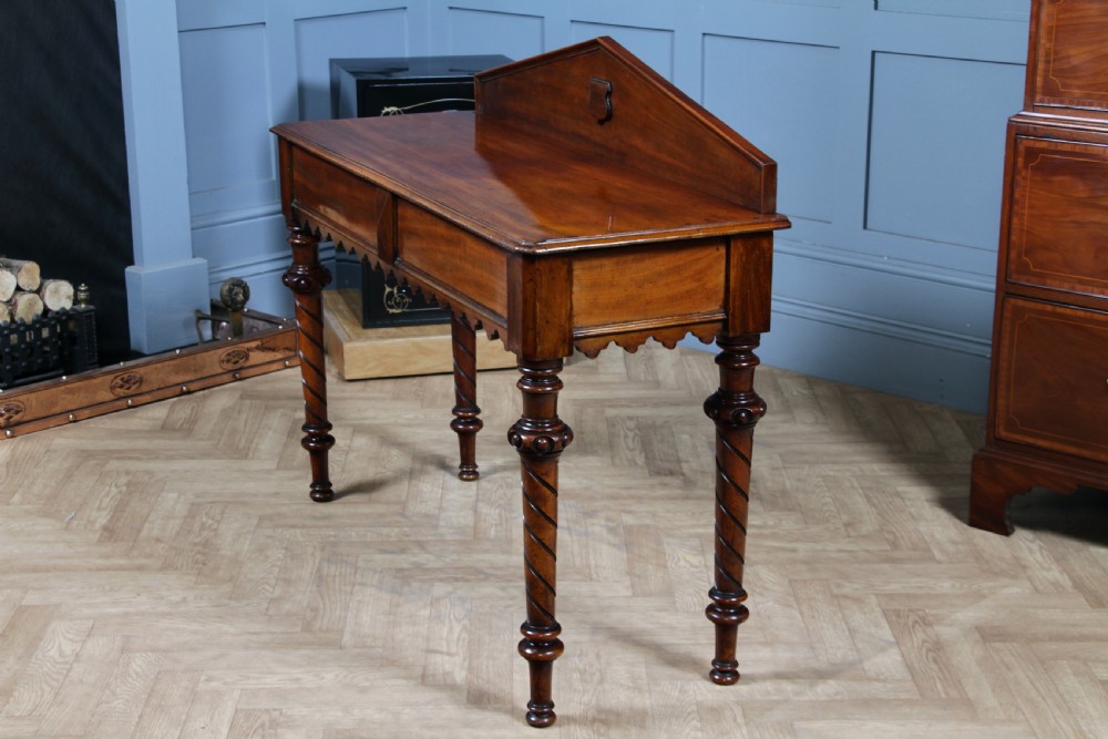 Antique Victorian Mahogany Serving Table With Hidden Side Drawer C1880 View XVI