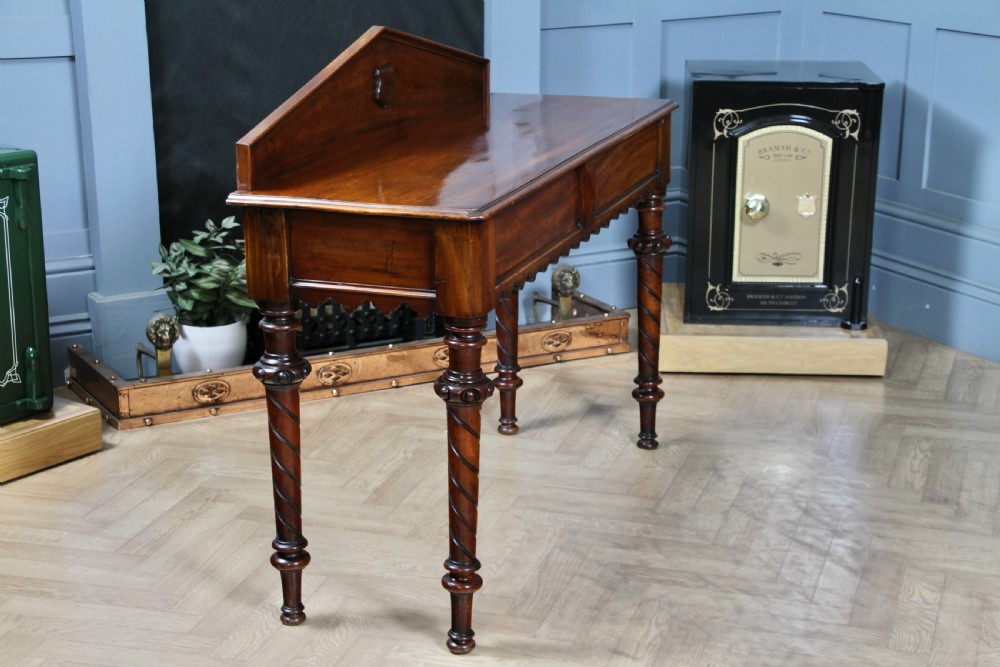 Antique Victorian Mahogany Serving Table With Hidden Side Drawer C1880 View XVII