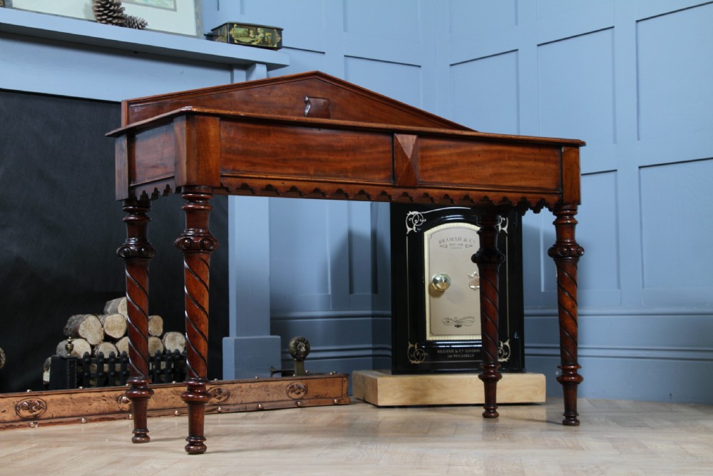 Antique Victorian Mahogany Serving Table With Hidden Side Drawer C1880 View XVIII