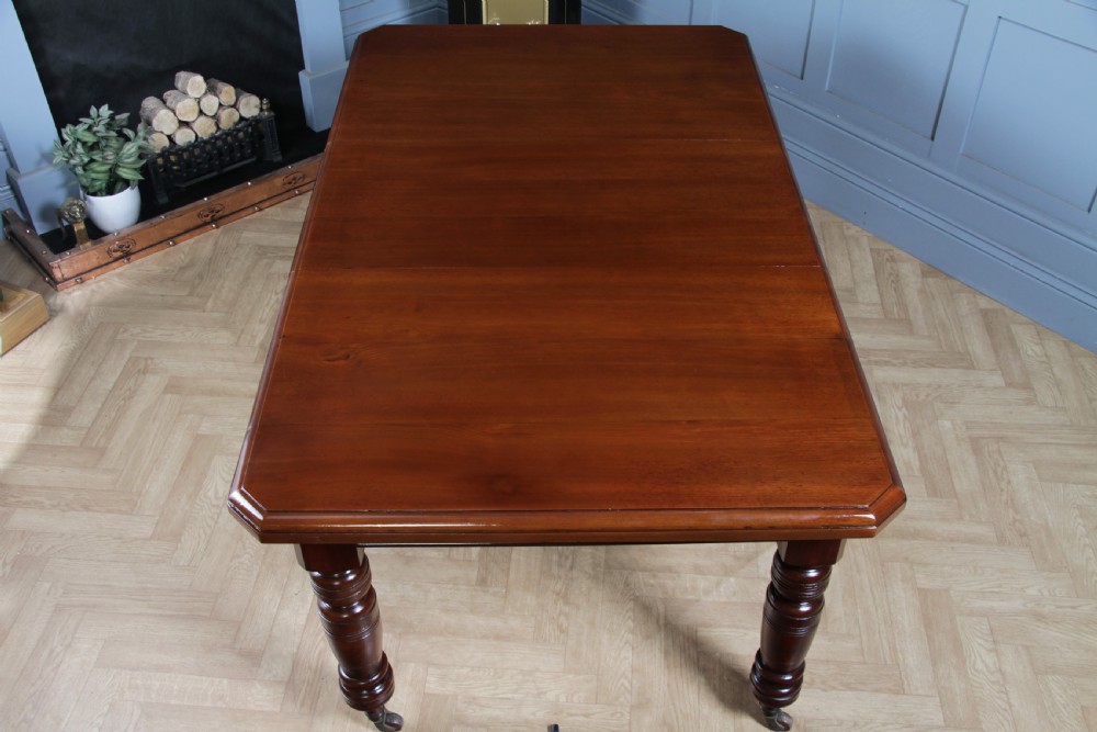 Antique Late Victorian Edwardian Solid Walnut Wind Out 1 Leaf Dining Table C1890 View VII