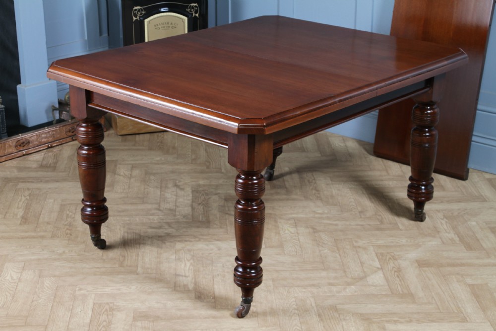 Antique Late Victorian Edwardian Solid Walnut Wind Out 1 Leaf Dining Table C1890 View XI