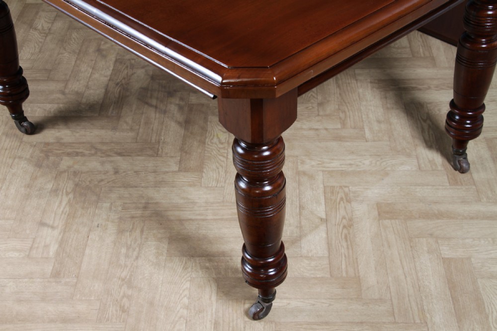 Antique Late Victorian Edwardian Solid Walnut Wind Out 1 Leaf Dining Table C1890 View XV