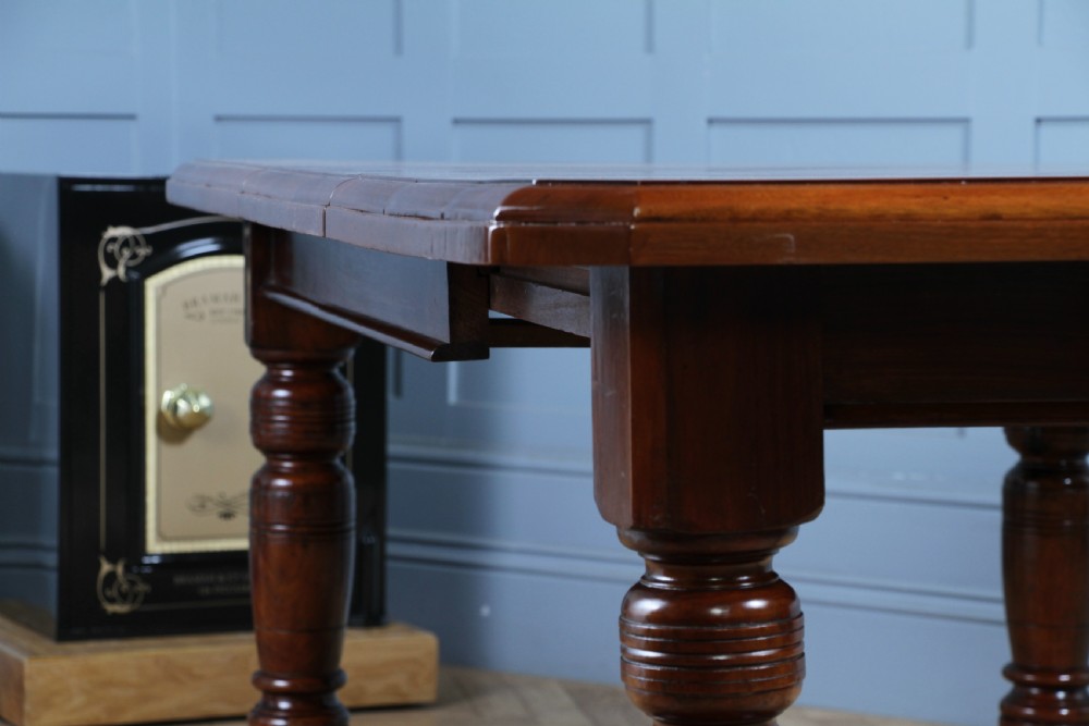 Antique Late Victorian Edwardian Solid Walnut Wind Out 1 Leaf Dining Table C1890 View XVI