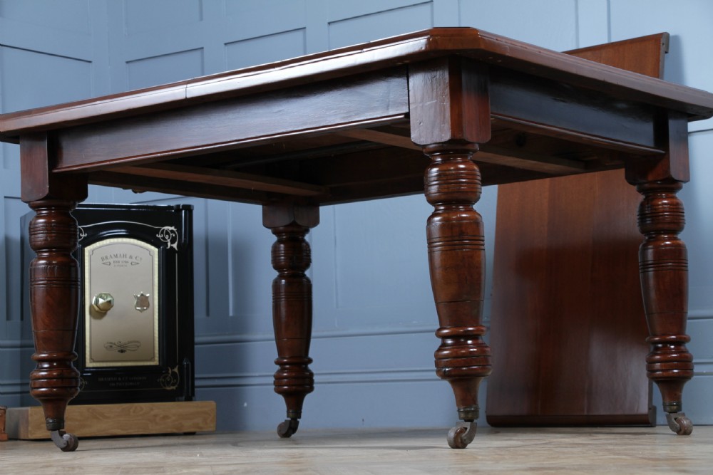 Antique Late Victorian Edwardian Solid Walnut Wind Out 1 Leaf Dining Table C1890 View XVIII