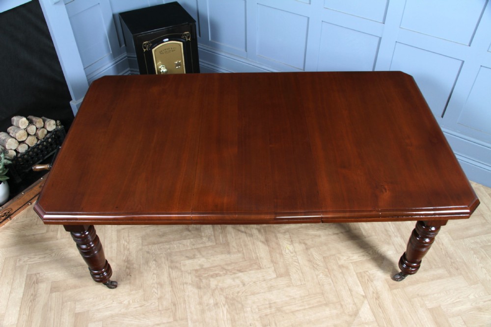 Antique Late Victorian Edwardian Solid Walnut Wind Out 1 Leaf Dining Table C1890 View XIX