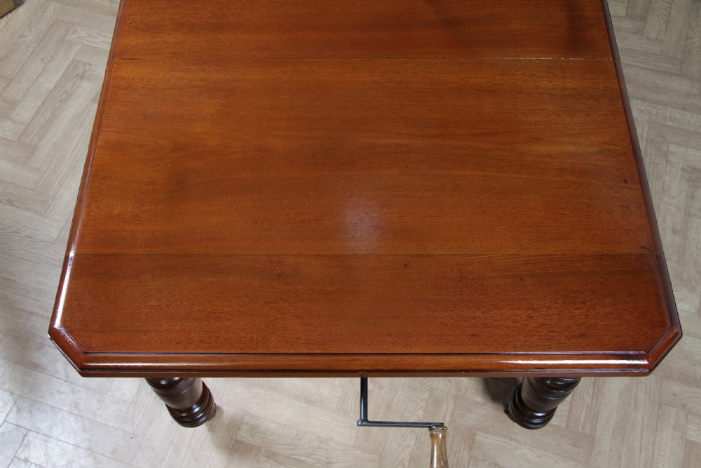 Antique Late Victorian Edwardian Solid Walnut Wind Out 1 Leaf Dining Table C1890 View XX