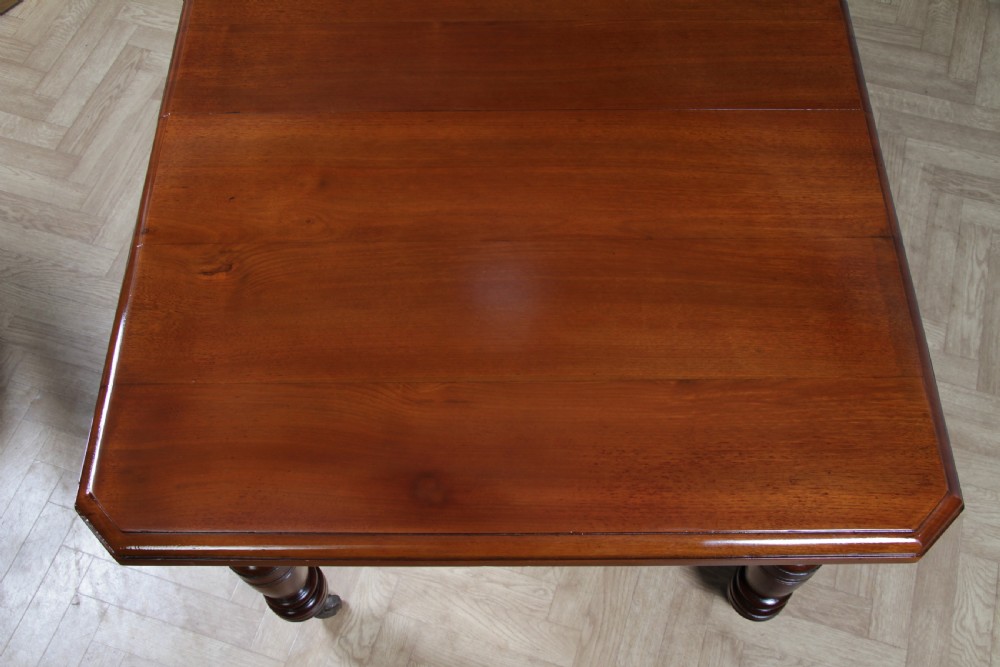 Antique Late Victorian Edwardian Solid Walnut Wind Out 1 Leaf Dining Table C1890 View XXII