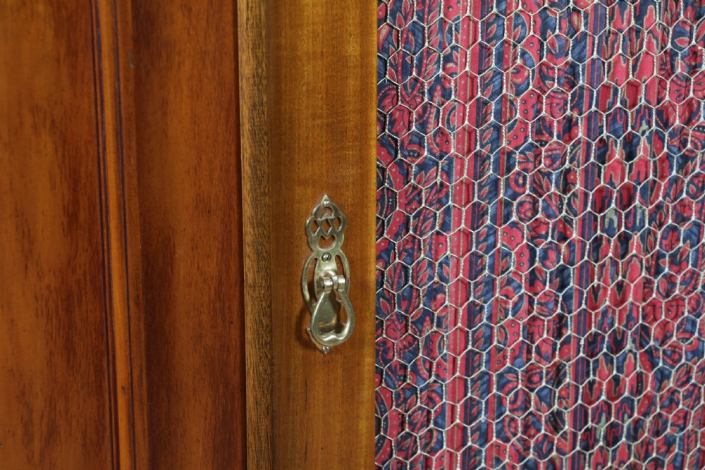 Original Antique Victorian Satin Birch Curved Front Small Single Wardrobe C1880 View VII