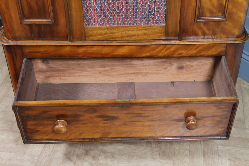 Original Antique Victorian Satin Birch Curved Front Small Single Wardrobe C1880 View XIV