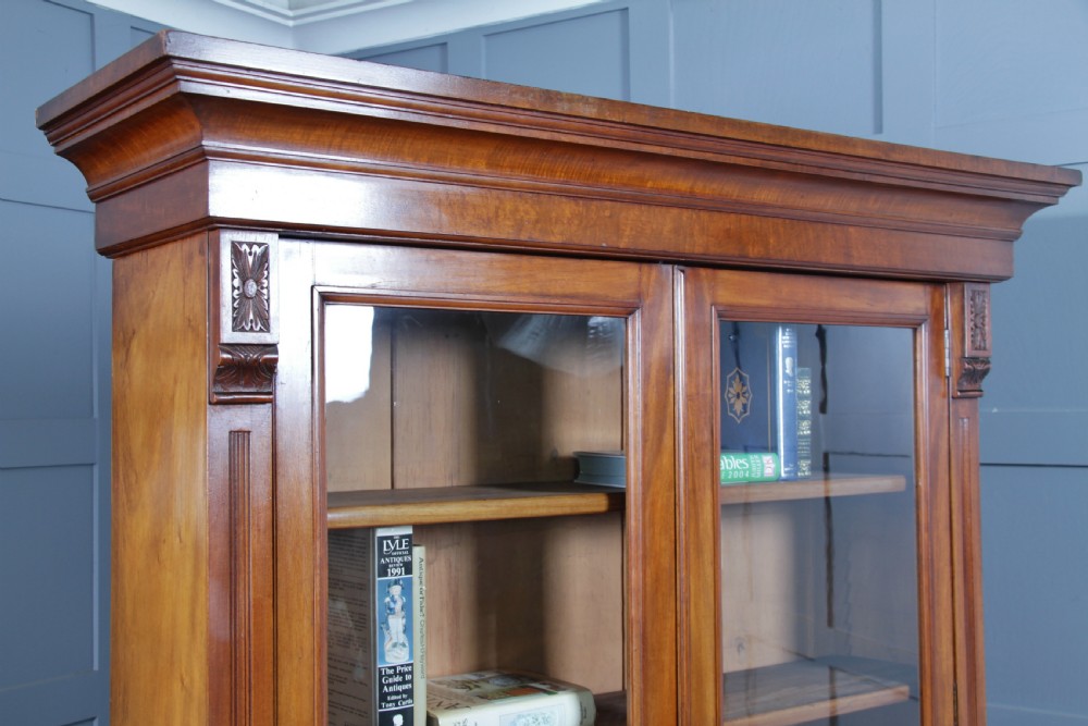 Antique Original Edwardian Mahogany Glazed Bookcase Cabinet C1895 View V