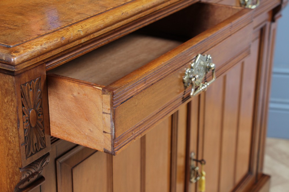 Antique Original Edwardian Mahogany Glazed Bookcase Cabinet C1895 View VIII