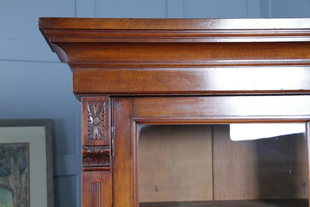 Antique Original Edwardian Mahogany Glazed Bookcase Cabinet C1895 View XIII