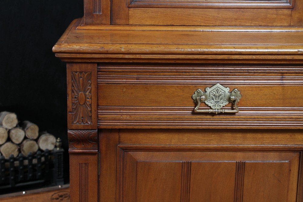 Antique Original Edwardian Mahogany Glazed Bookcase Cabinet C1895 View XIV