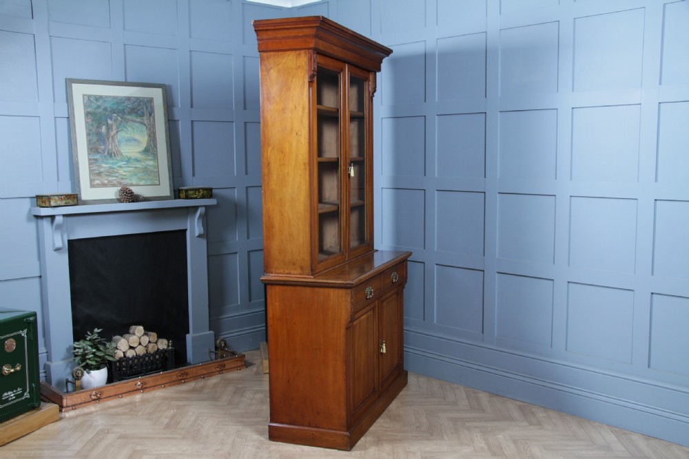 Antique Original Edwardian Mahogany Glazed Bookcase Cabinet C1895 View XVI