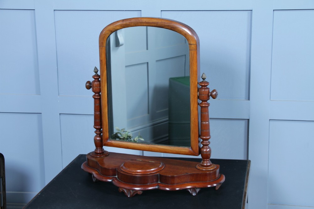 Antique Late Victorian Turned Mahogany Dressing Table Toilet Swing Mirror C1880